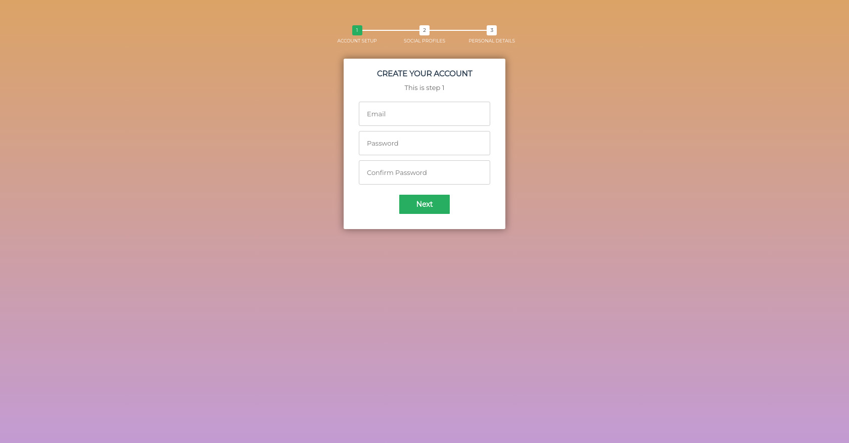 Multi Step Form with Progress Bar using jQuery and CSS3