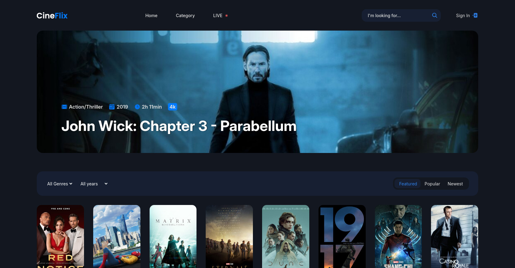 Movie Website HTML Template | Responsive & Filterable