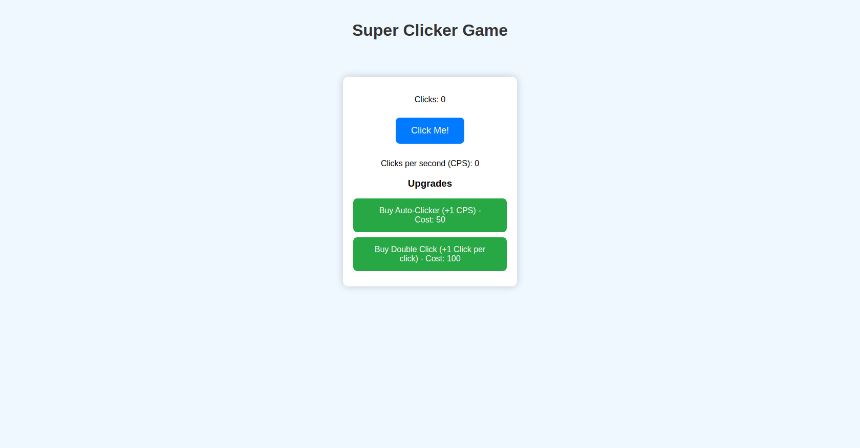 Super Clicker game