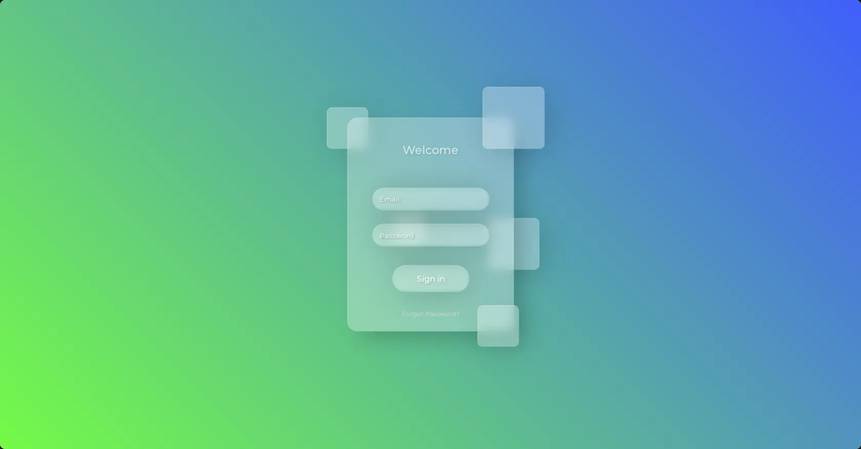 Glassmorphic Sign in Form