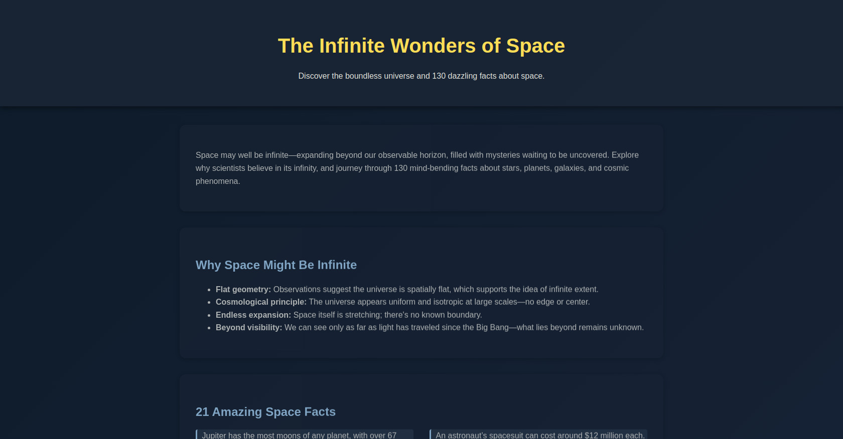 Space Facts: Universe Exploration & Timeline
