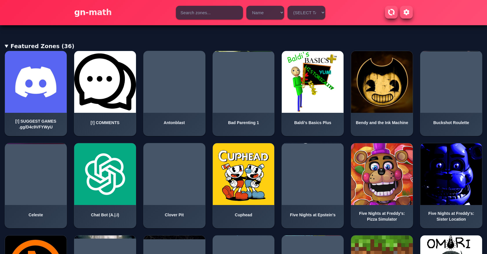 GN-Math: Unblocked Games, Search, and Settings