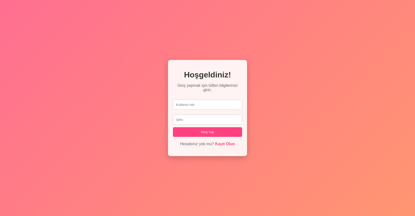 Dizinler ile oluşturulmuş bir giriş sayfası 