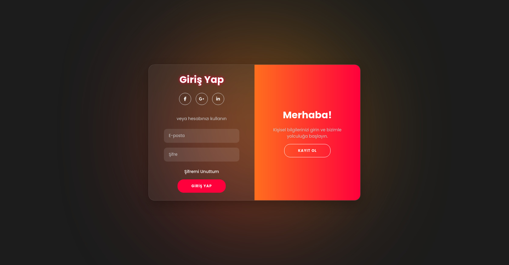 Login & Registration Form (HTML, CSS, JS)