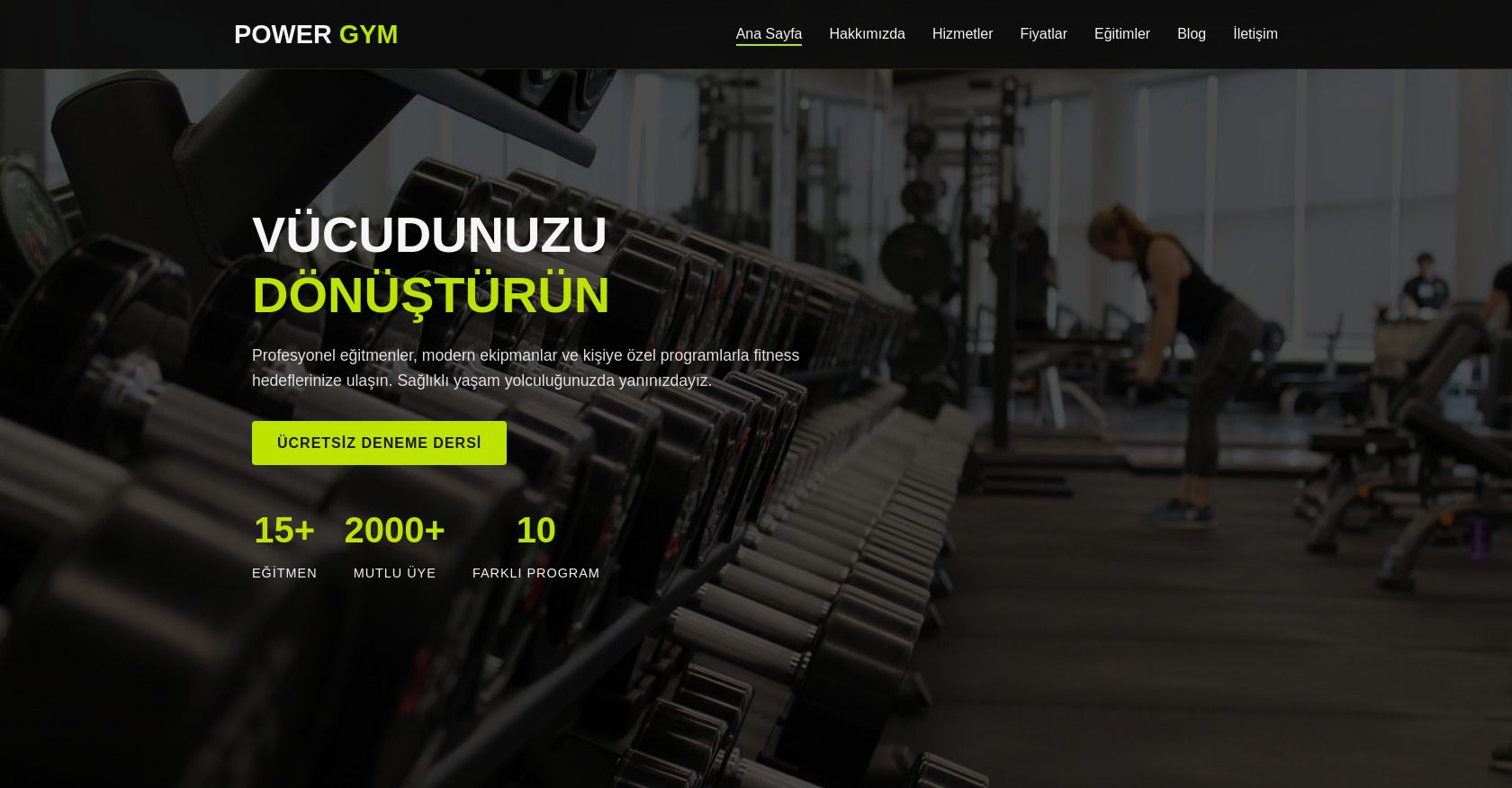 Power Gym: Fitness, Training & Classes HTML Template