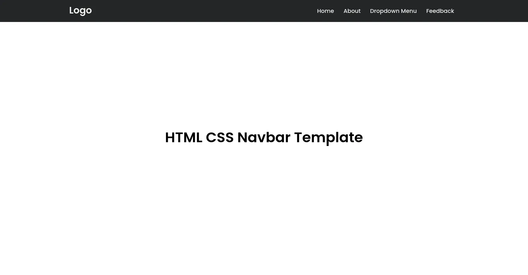 HTML CSS Navbar Code