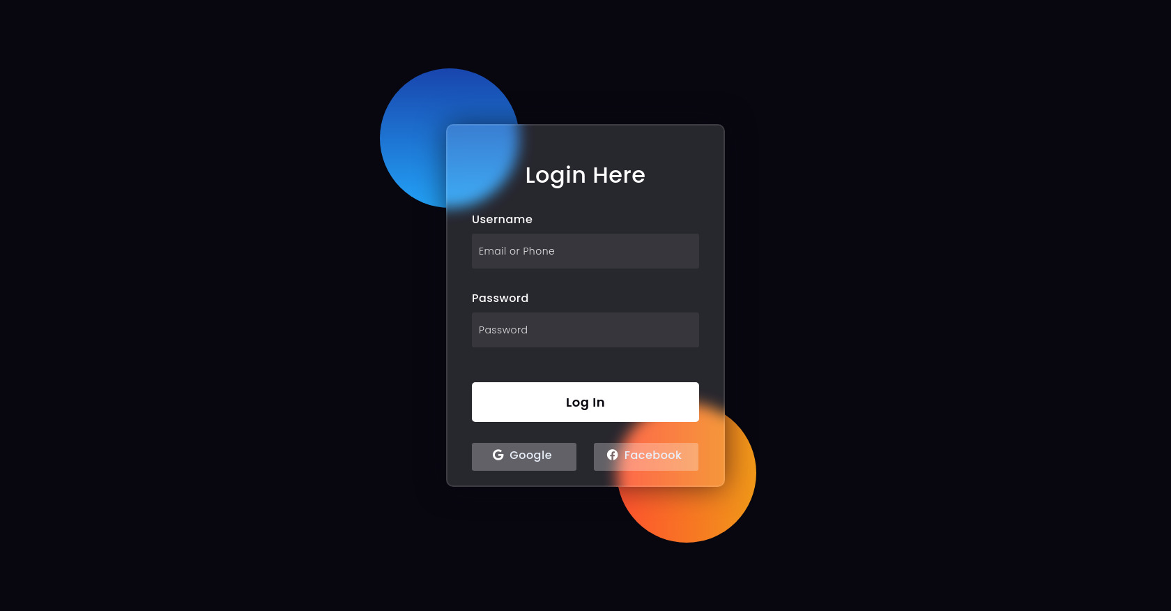 Modern Glassmorphism Login Form in html, css