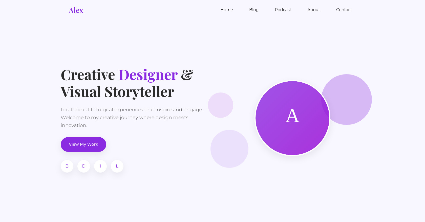 Creative Designer Portfolio - Alex