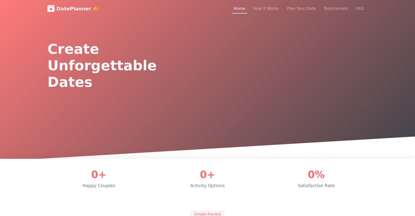  Date planner Website