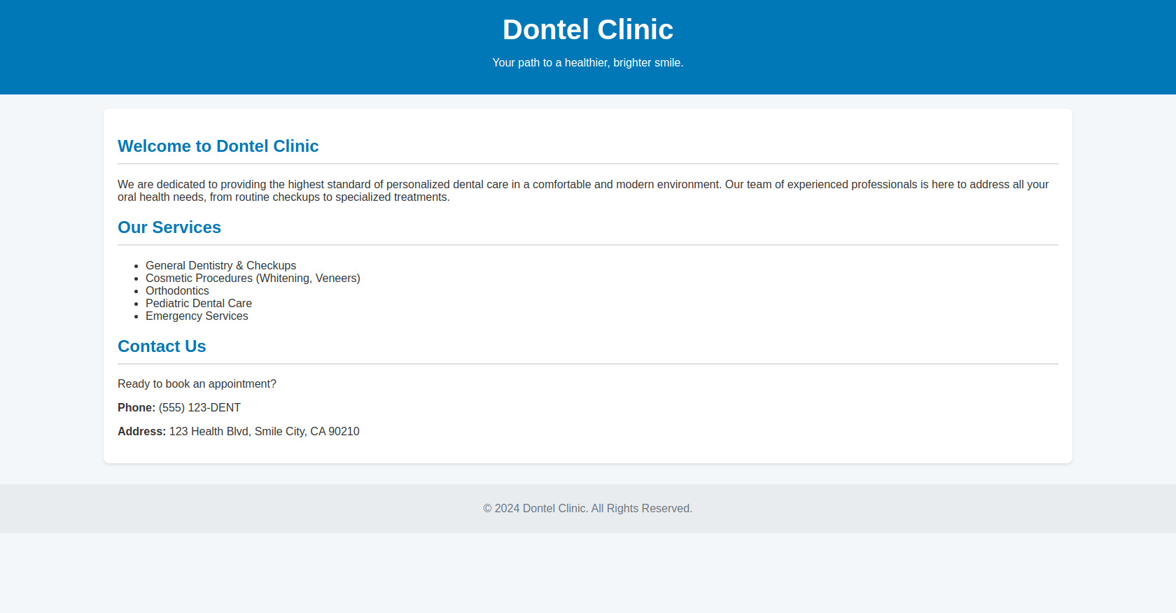 Dental Clinic HTML Template | Dontel Clinic