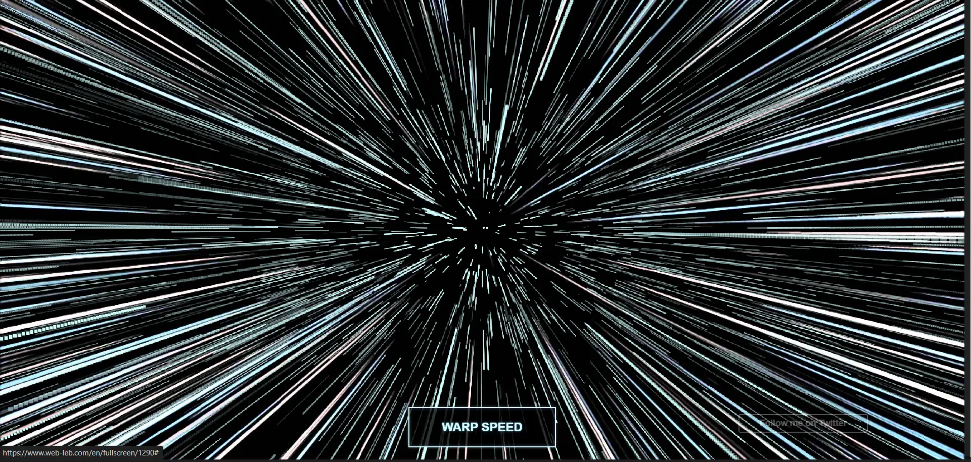 CodePen Home Stars and Warp Speed