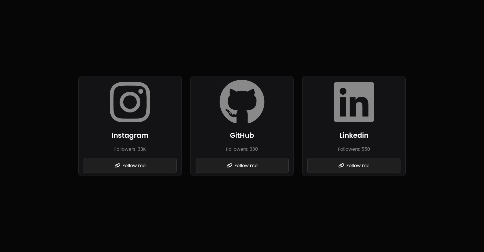 Social Media Link Cards HTML