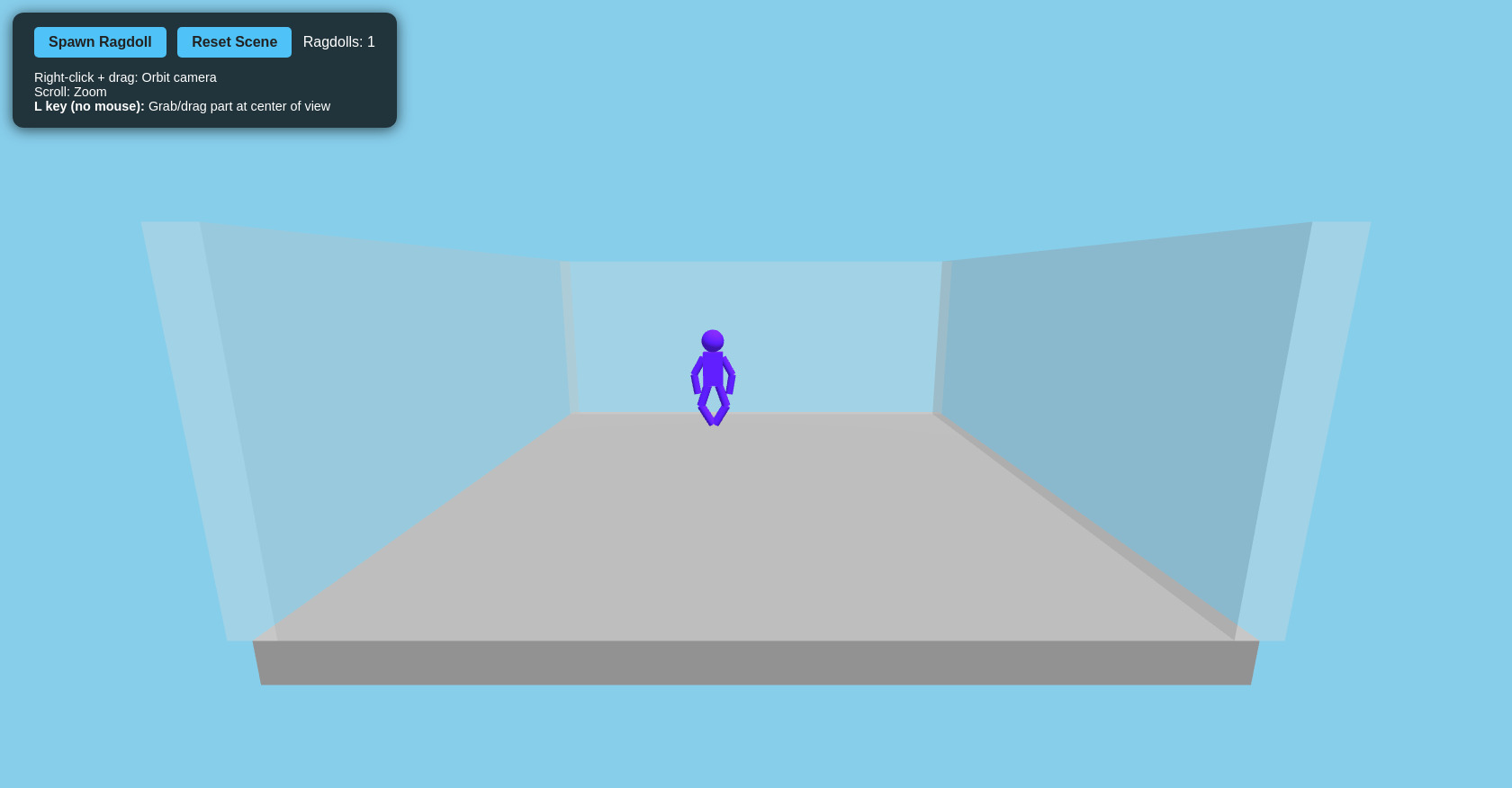 3D Ragdoll Physics Simulation with Three.js & Cannon.js