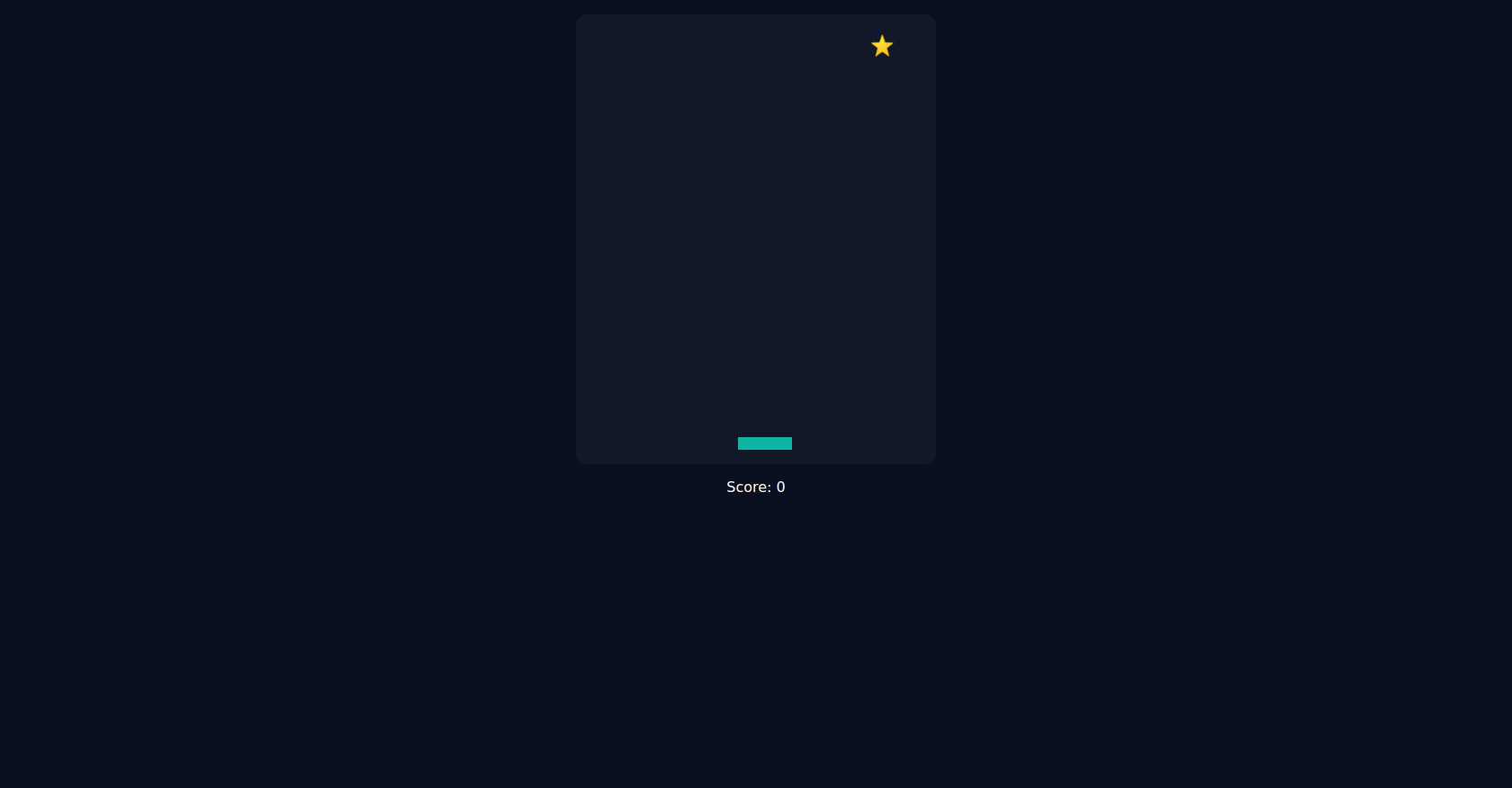 Star Catching Mini Game in HTML Canvas and JavaScript