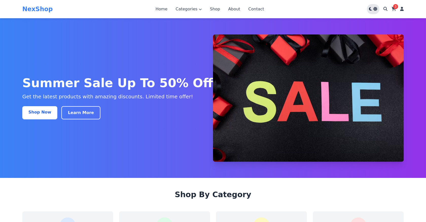 E-commerce Store HTML Template Tailwind CSS