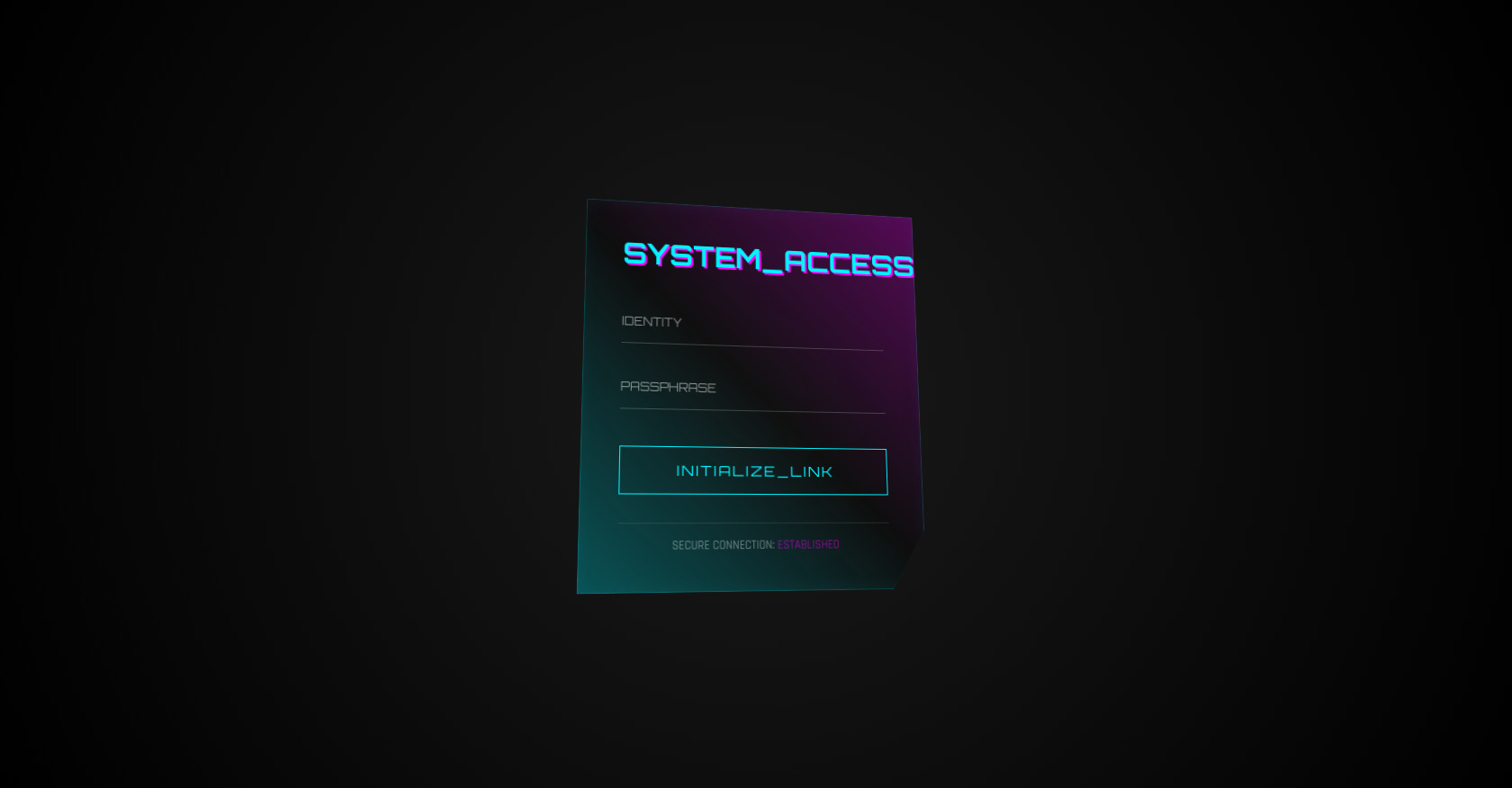 Cyberpunk Login Form HTML Template