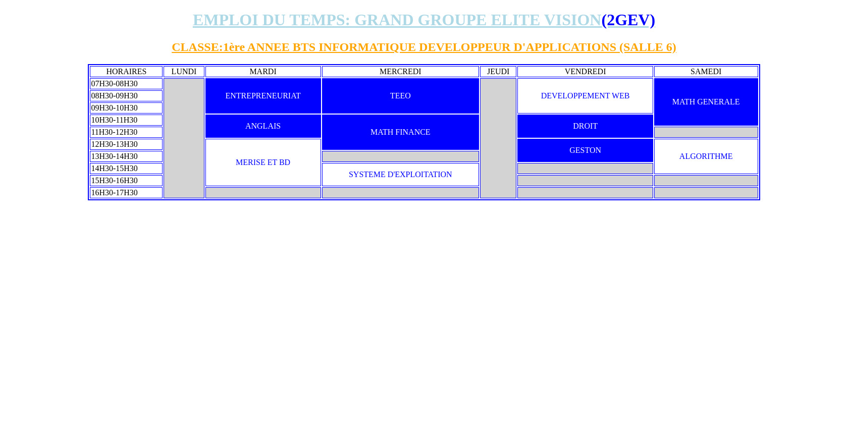 EXEMPLE D'EMPLOIE DU TEMPS